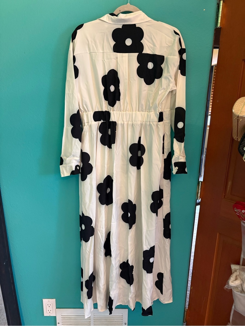Cotton A Line flower maxi Dress with Pockets - Picture 6 of 8
